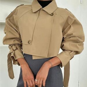 Tan Cropped Jacket